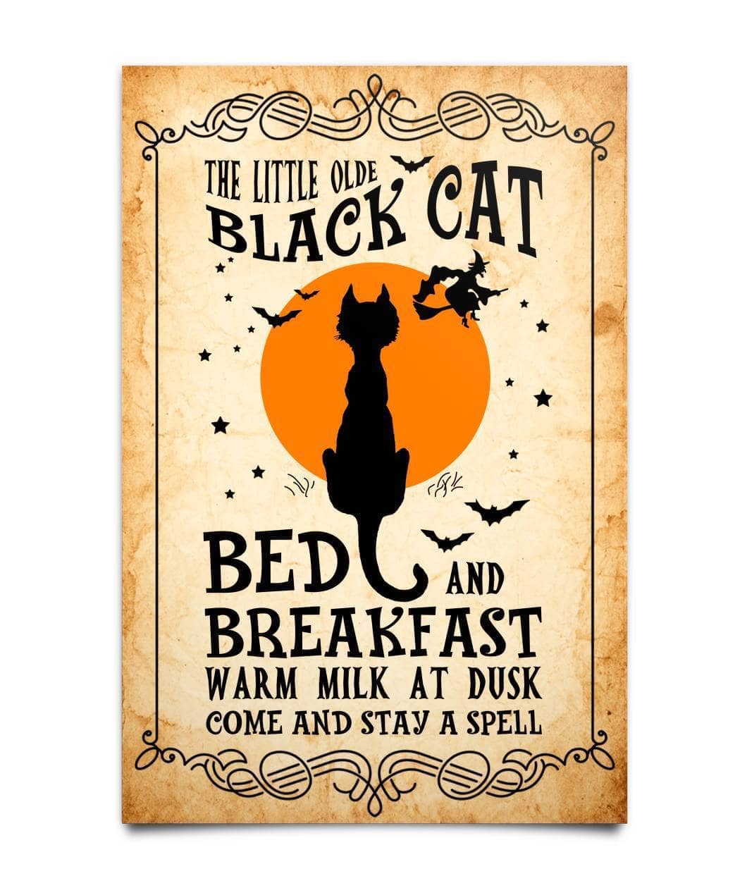 Black Cat Bed Breakfast Poster