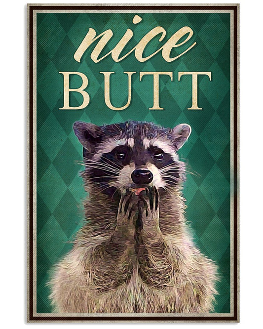 Funny Racoon Bathroom Poster