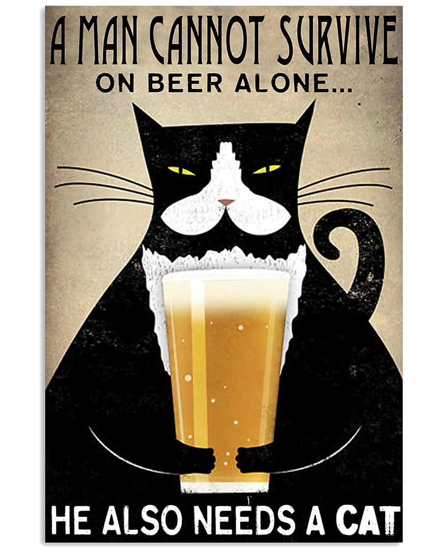 man beer black cat poster-5104