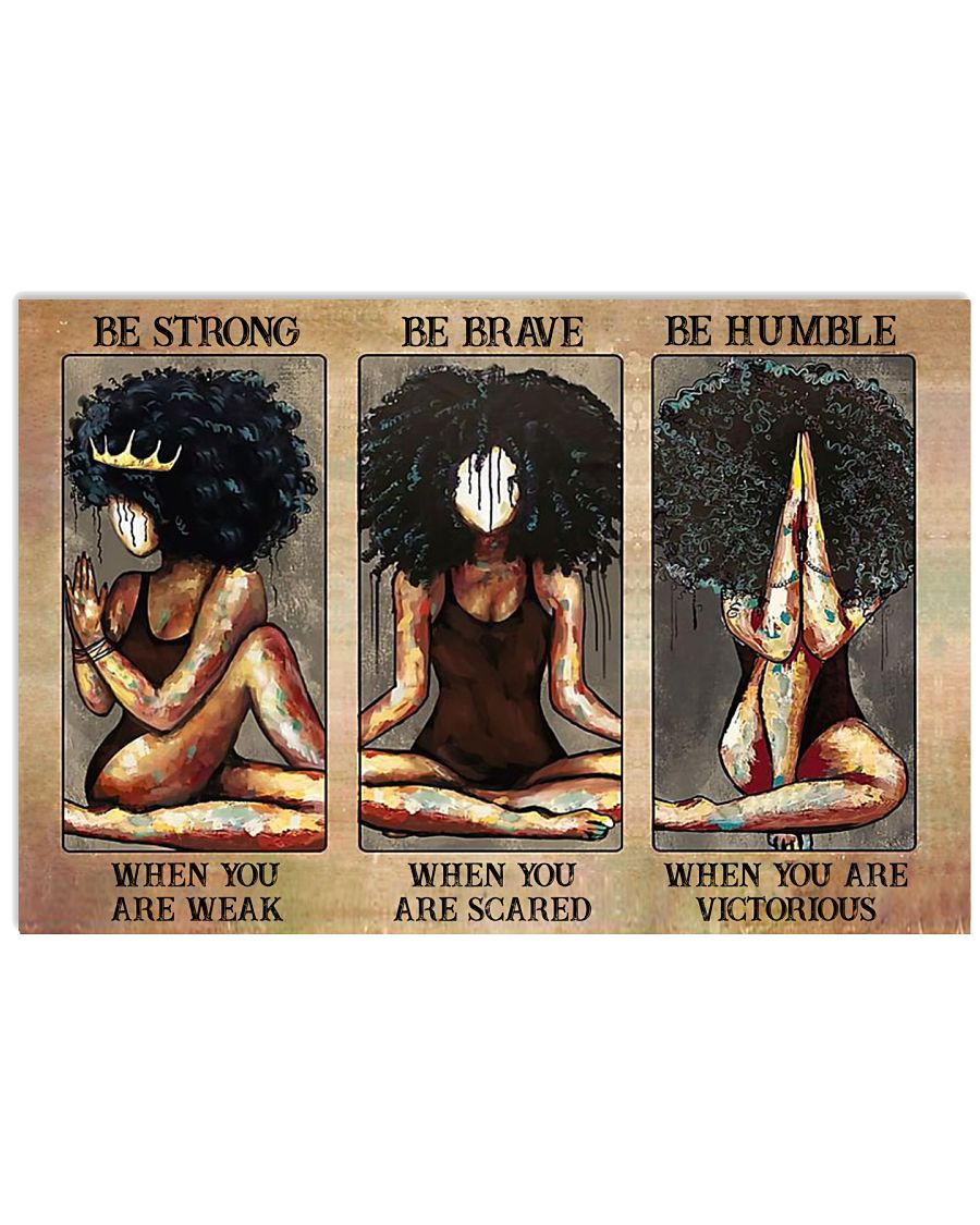 Yoga black girl Be strong when you are weak-7436