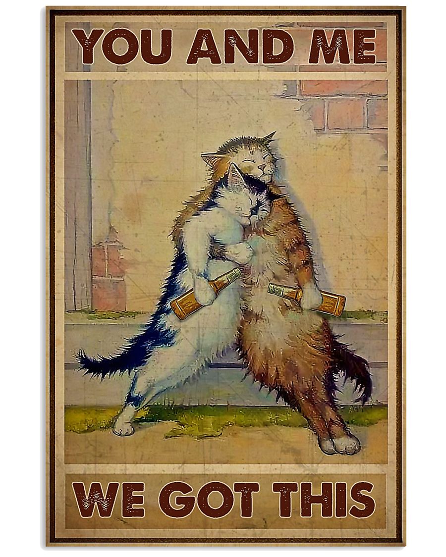 Retro Drunk Cats You And Me-4425