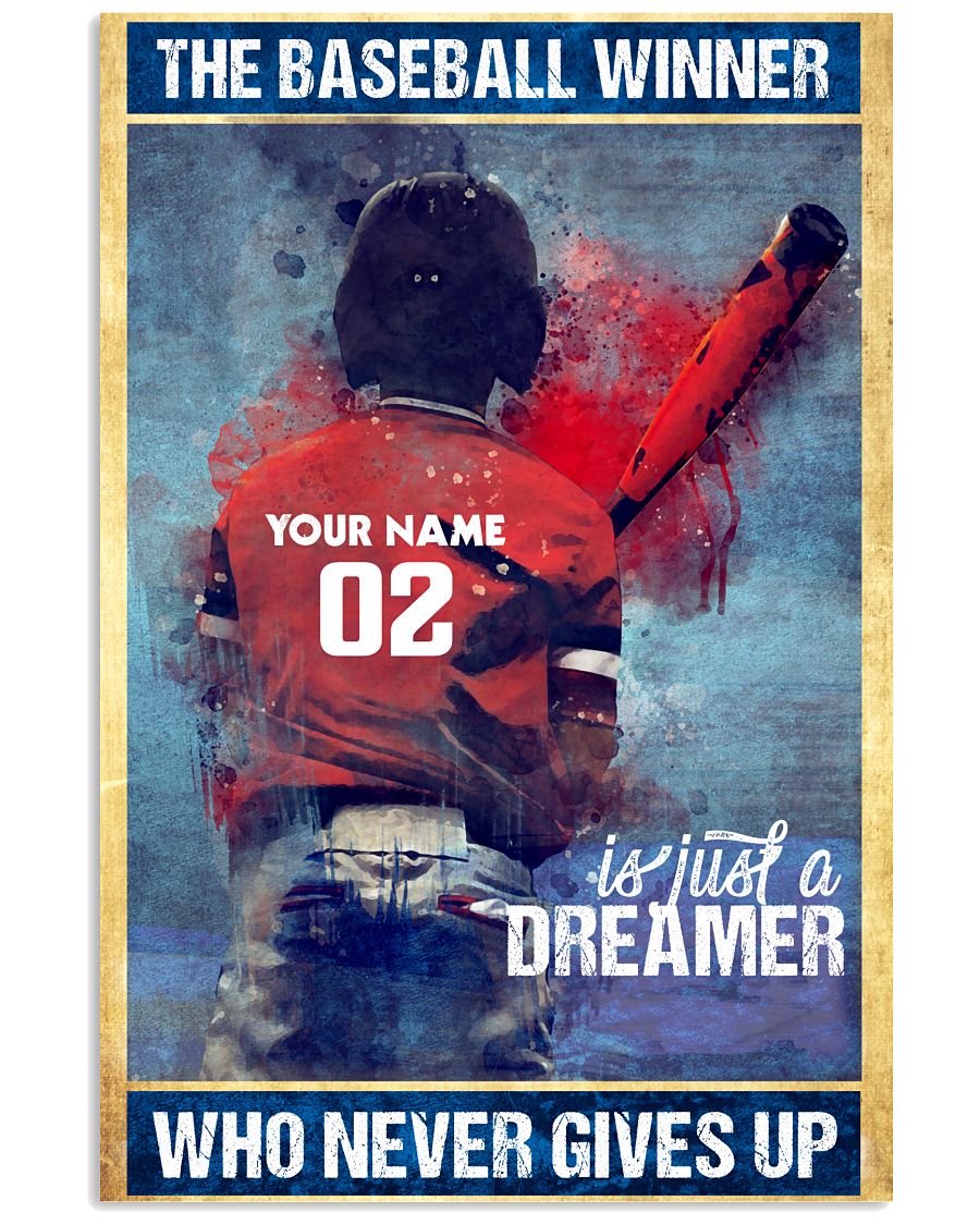 Personalized Wall Art Prints Set - The baseball winner is a dreamer who never gives up - Origin Art-2583