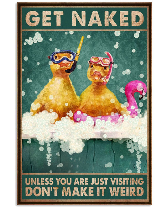 Funny Duck Anima Bathroom Poster