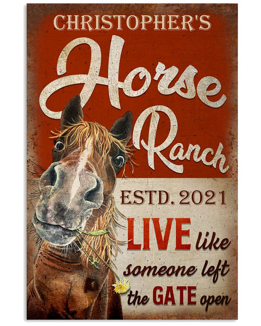 Personalized Horse Ranch The Gate Open-6083