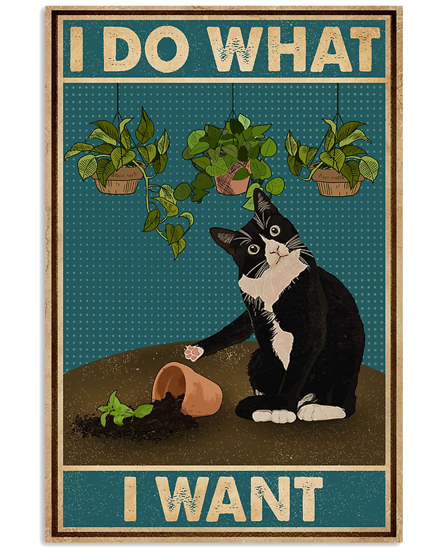 I Do What I Want Tuxedo Cat Gardening-7673