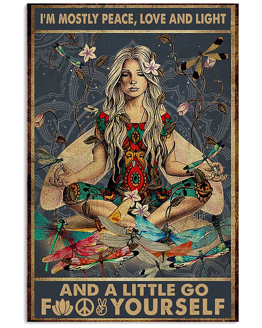 Yoga hippie girl I'm mostly peace love and light-1752