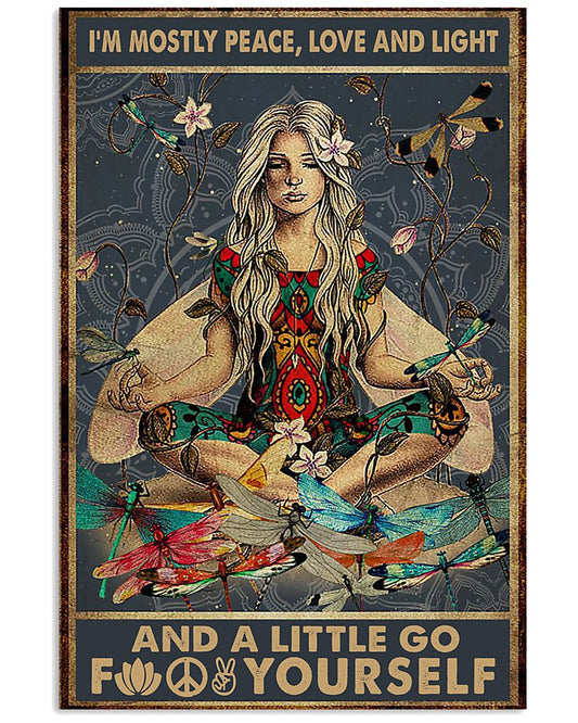 Yoga hippie girl I'm mostly peace love and light-1752