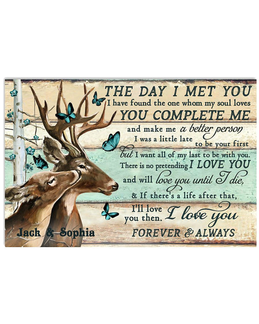 Personalized Deer Couple Pallet The Day I Met-9215