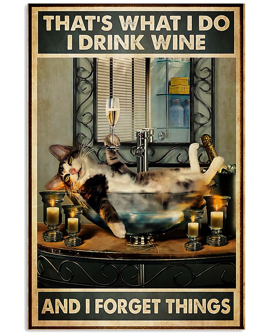 Cat Drink Wine Forget Things-5677