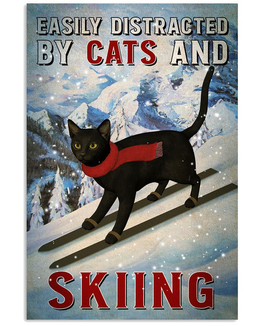 Easily Distracted By Black Cat And Skiing-6723