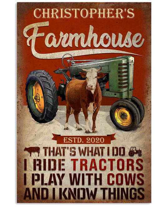 Personalized Tractor Cow That's What I Do-2377