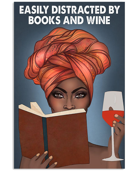 EASILY DISTRACTED BY BOOKS AND WINE-2422