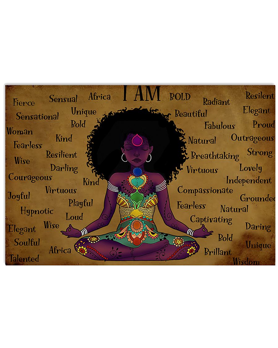 Black woman yoga I am -6707