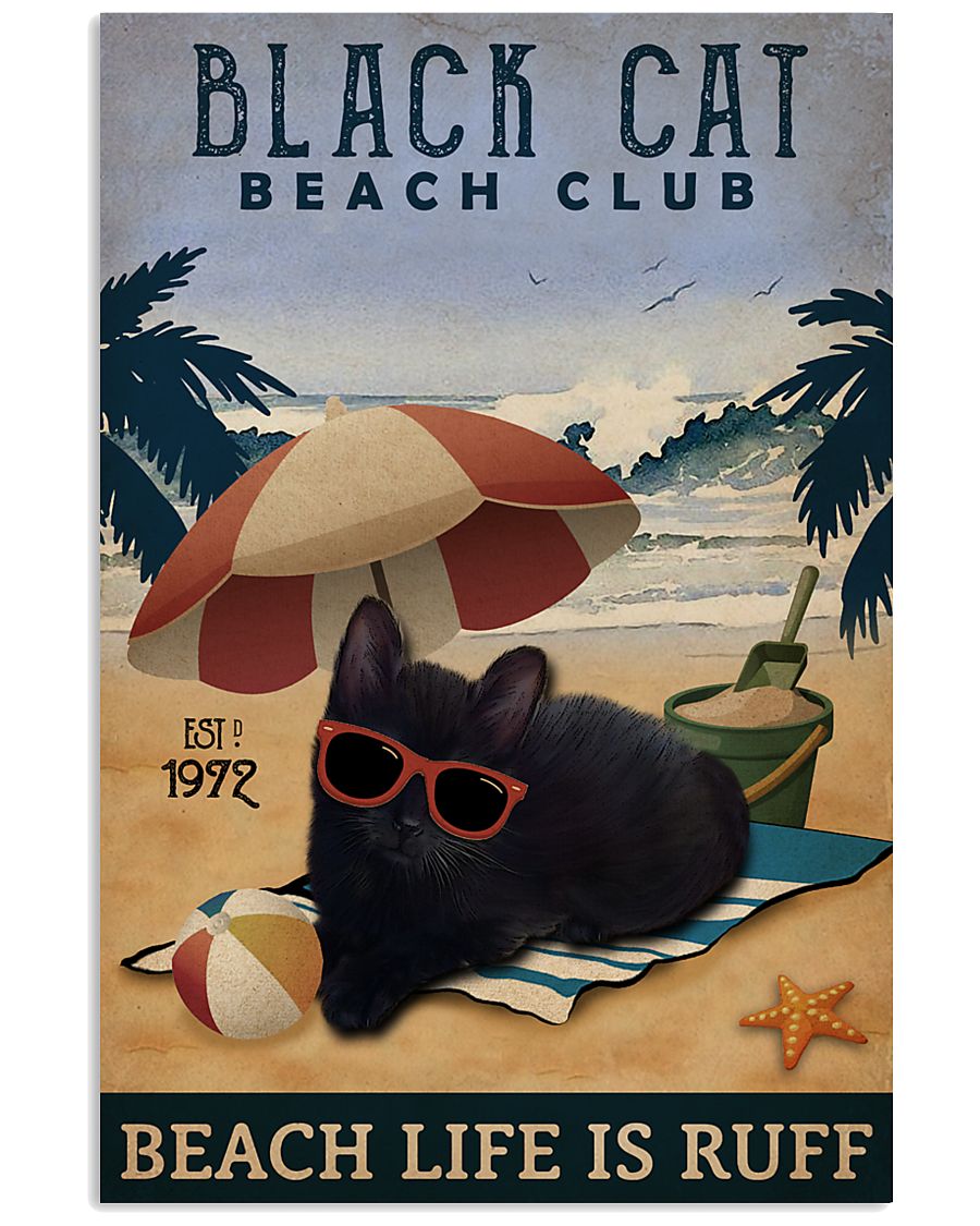 Vintage Beach Club Is Ruff Black Cat-7748