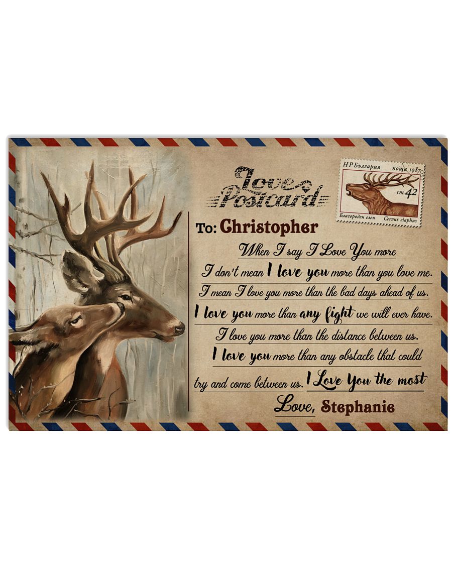 Personalized Deer Postcard I Love You-9858