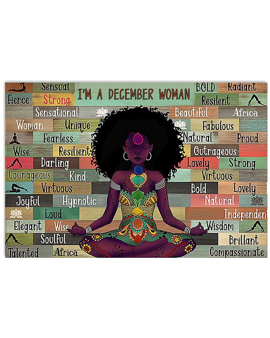 Black yoga woman I'm a December woman-7063