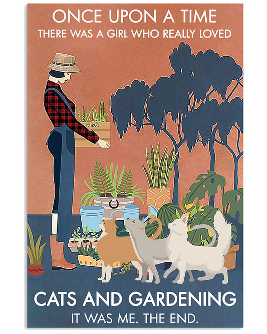 Vintage Once Upon A Time Cat Gardening-8575