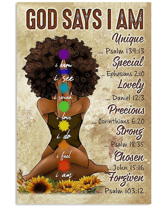 Yoga black girl God says I am-3517