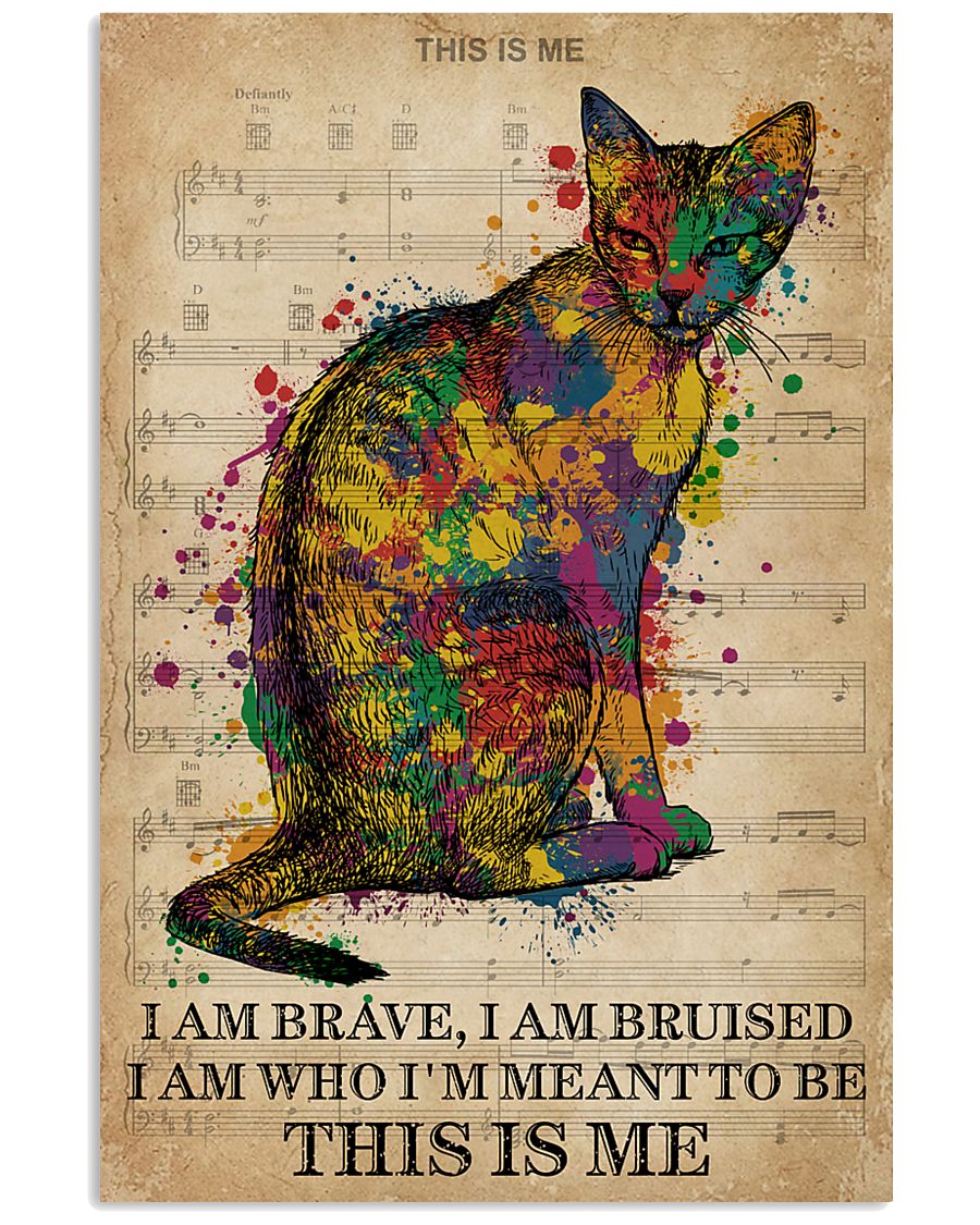 Vintage Music I Am Brave Pride Cat -5804