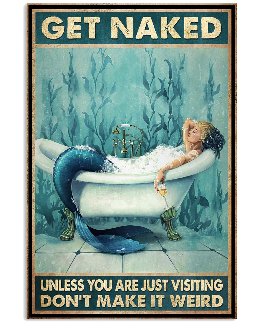 Funny Mermaid Bathroom Poster