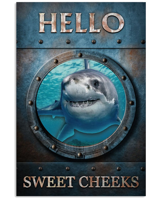 Shark Window Ocean Hello Sweet Cheeks-3124