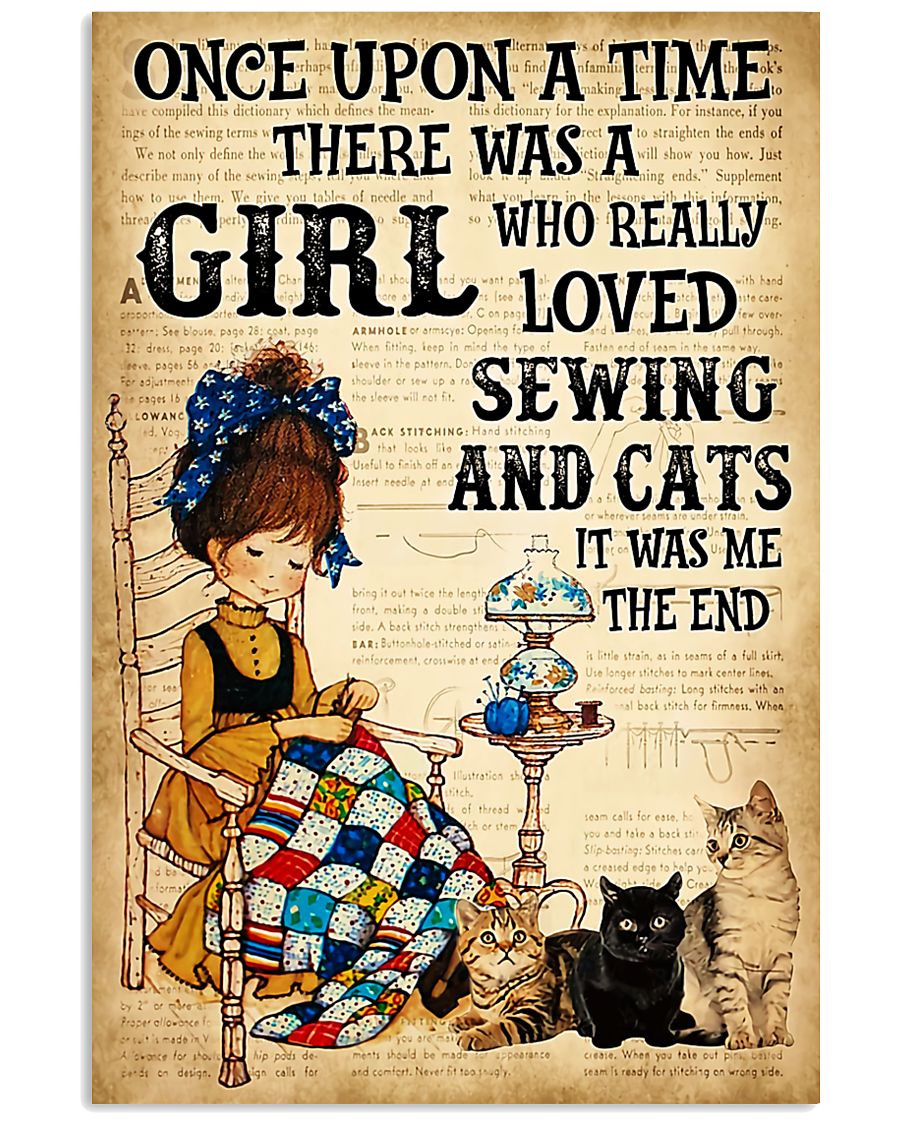 There was a girl who really loved sewing and cat-3316