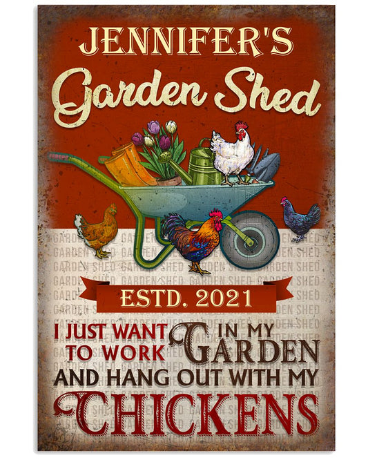 Personalized Chicken Garden Shed I Just-8764