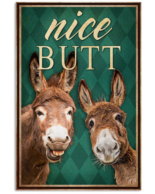 Funny Donkey Nice Butt Bathroom Poster