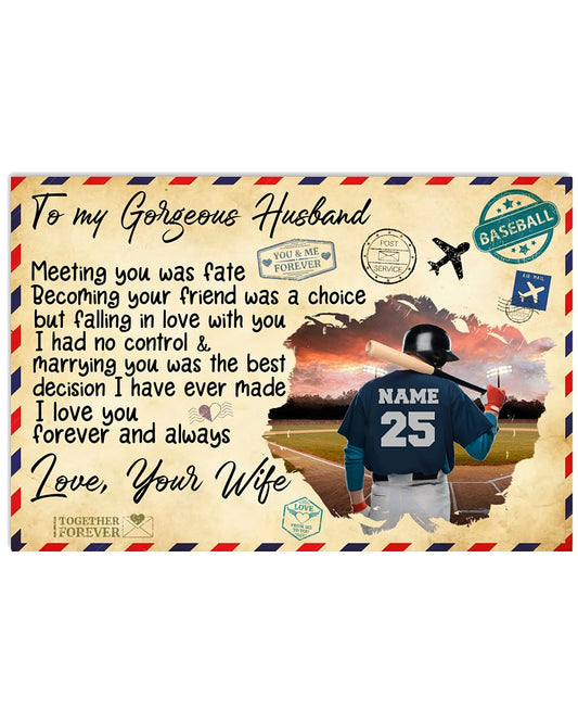 Baseball To My Gorgeous Husband GH3-2701-6368