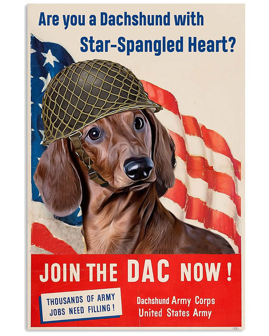 Dachshund Star Spangled Heart-8611