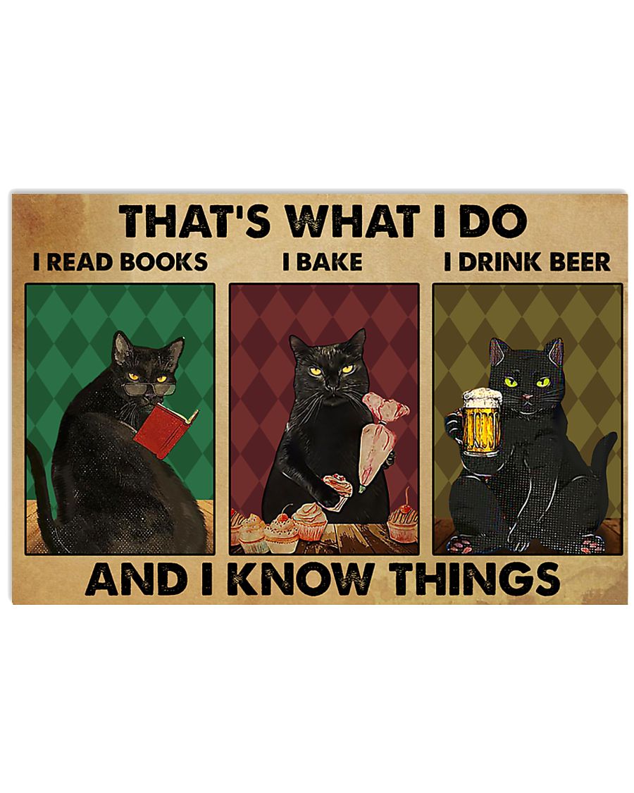 Black cat read book baking drink beer dvhh NGT-5061