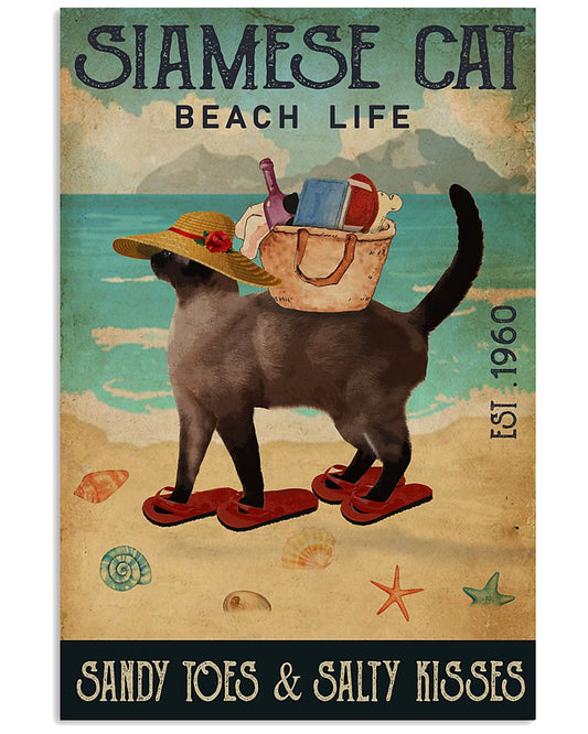 Beach Life Sandy Toes Siamese cat-8220