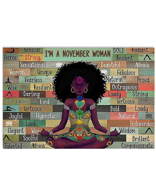 Yoga black girl I'm a November woman-1895