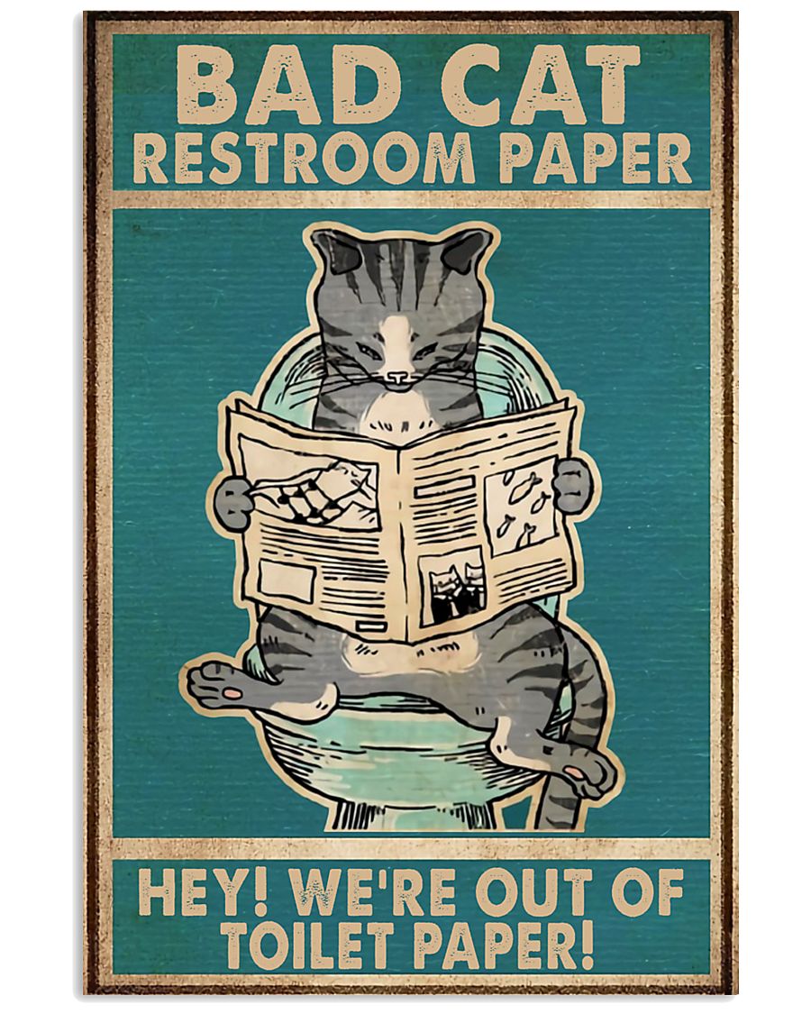 bad cat restroom paper poster-6385