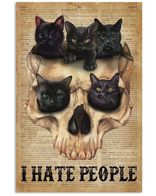 Dictionary I Hate People Cats And Skulls-3007