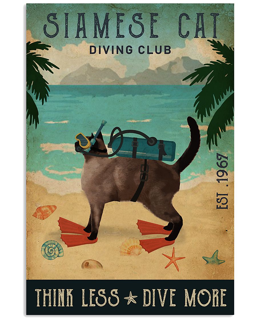 Vintage Diving Club Siamese Cat-1649