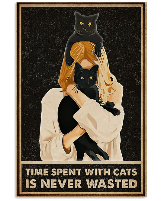 Time Spent With Cats Is Never Wasted Black Cat-5806