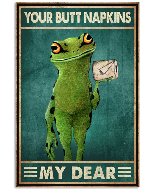 Funny Frog Bathroom Poster