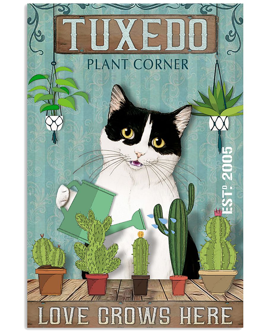 Tuxedo Plant Corner Cat Lover-8802