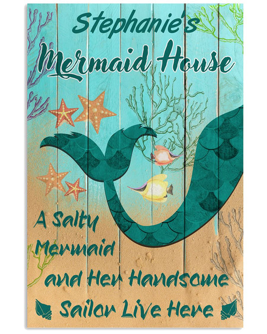 Personalized Mermaid House A Salty Mermaid-1740