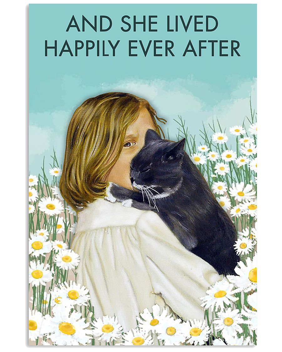 And She Lived Happily White Daisy And Cat-7850