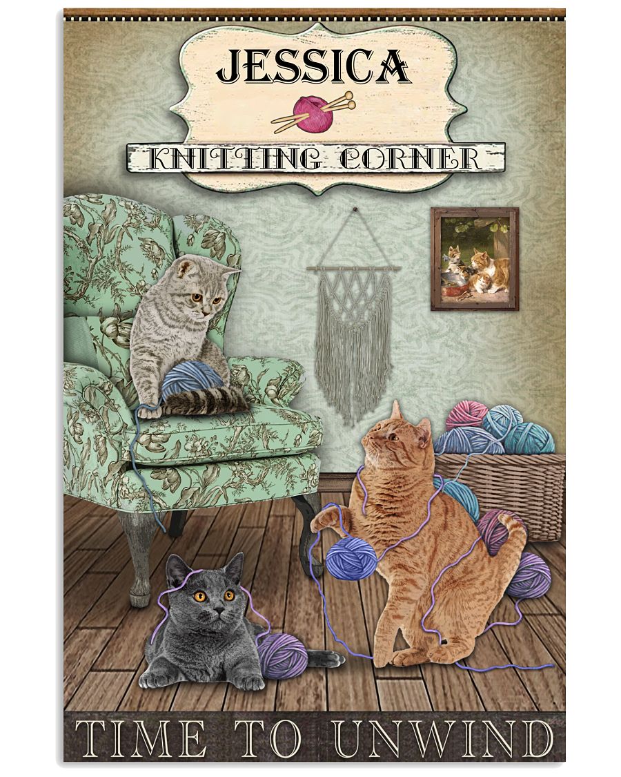 Personalized Knitting Corner Cat-3489