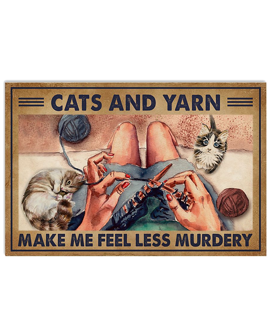 Retro Knitting Cats And Yarn-8817