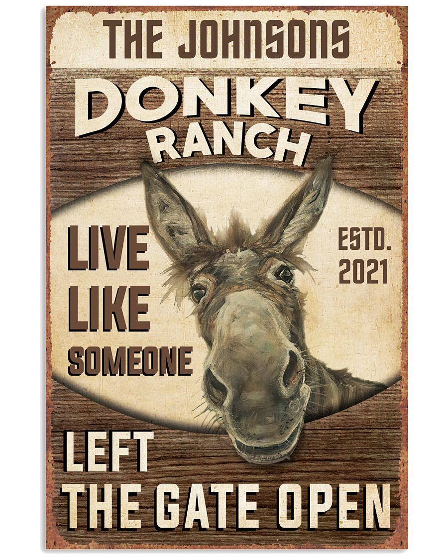 Personalized Donkey Ranch Gate Open-7958