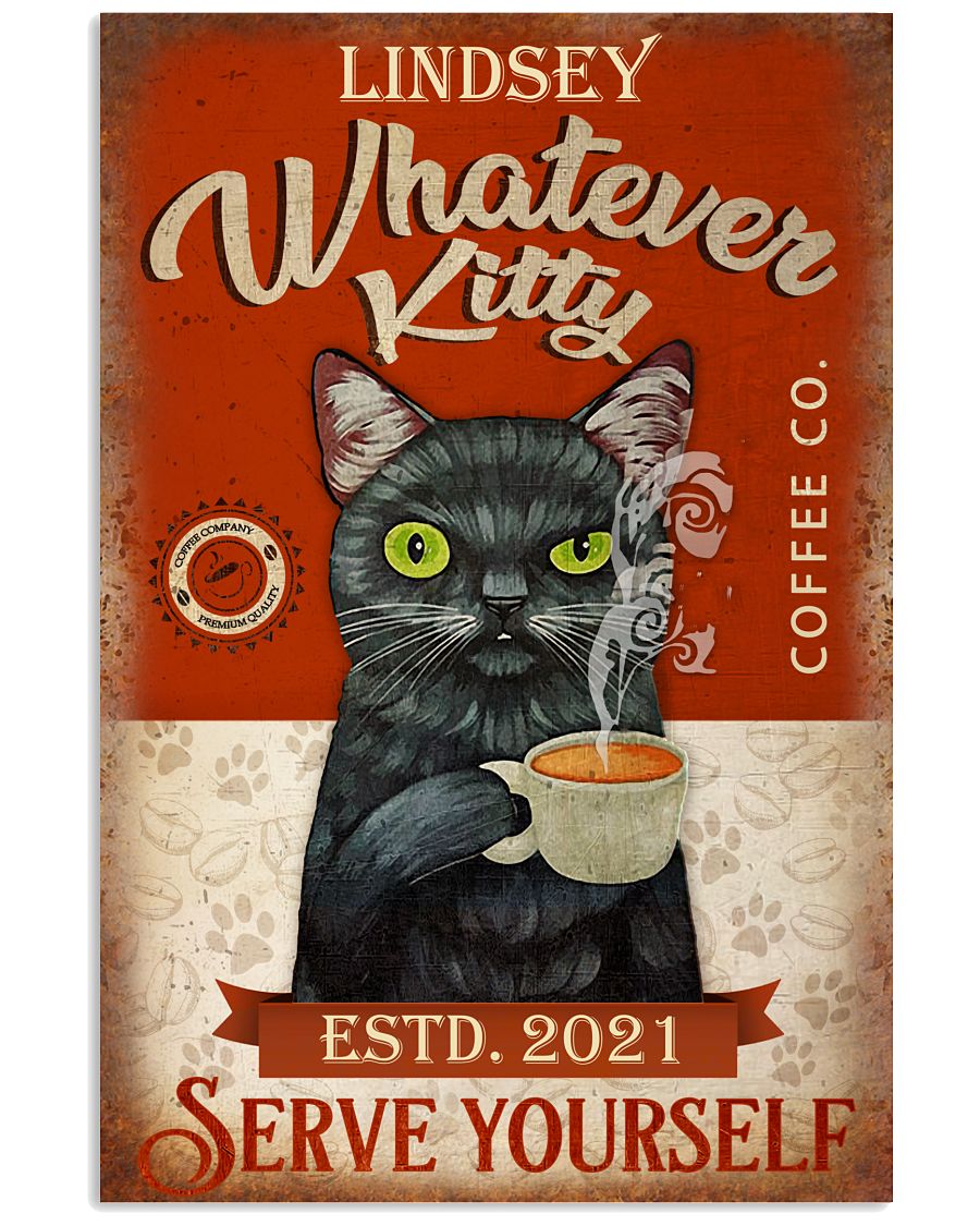 Personalized Black Cat Whatever Kitty-1234