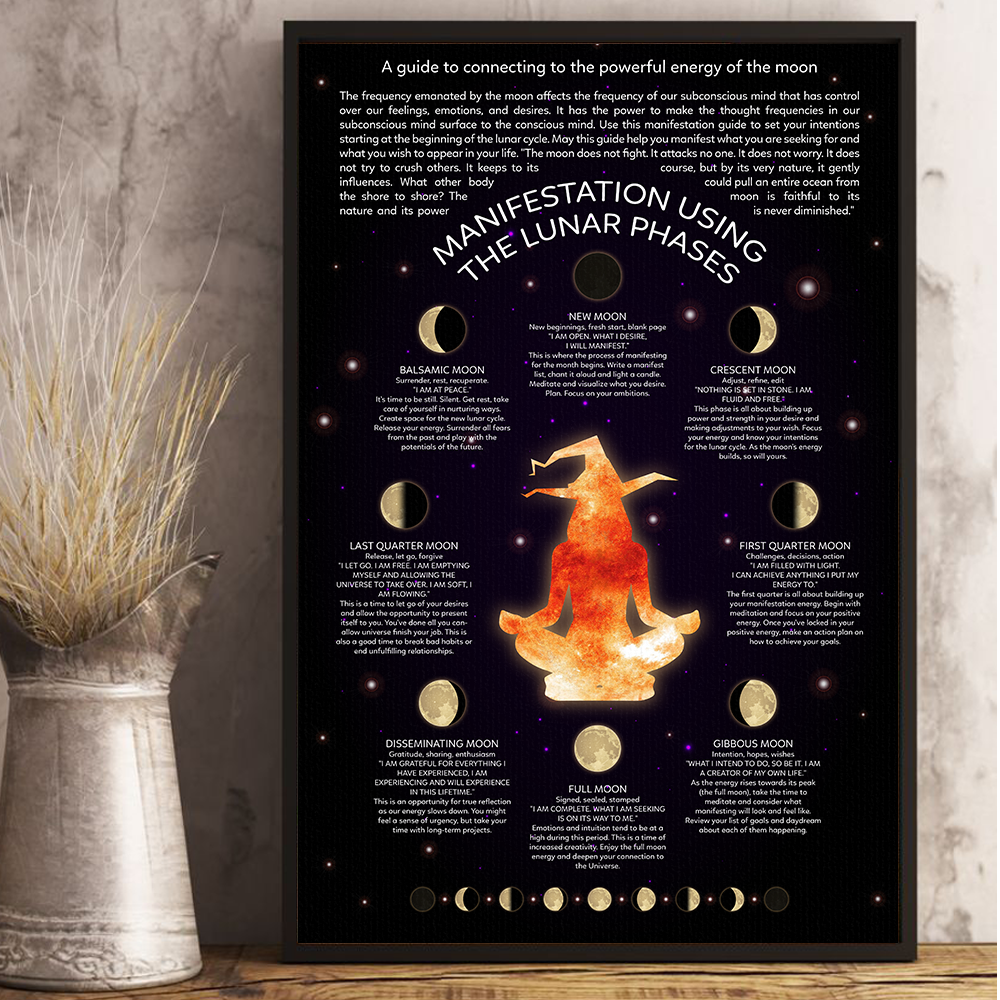 Manifestation Luna Phases Moon Witch Poster