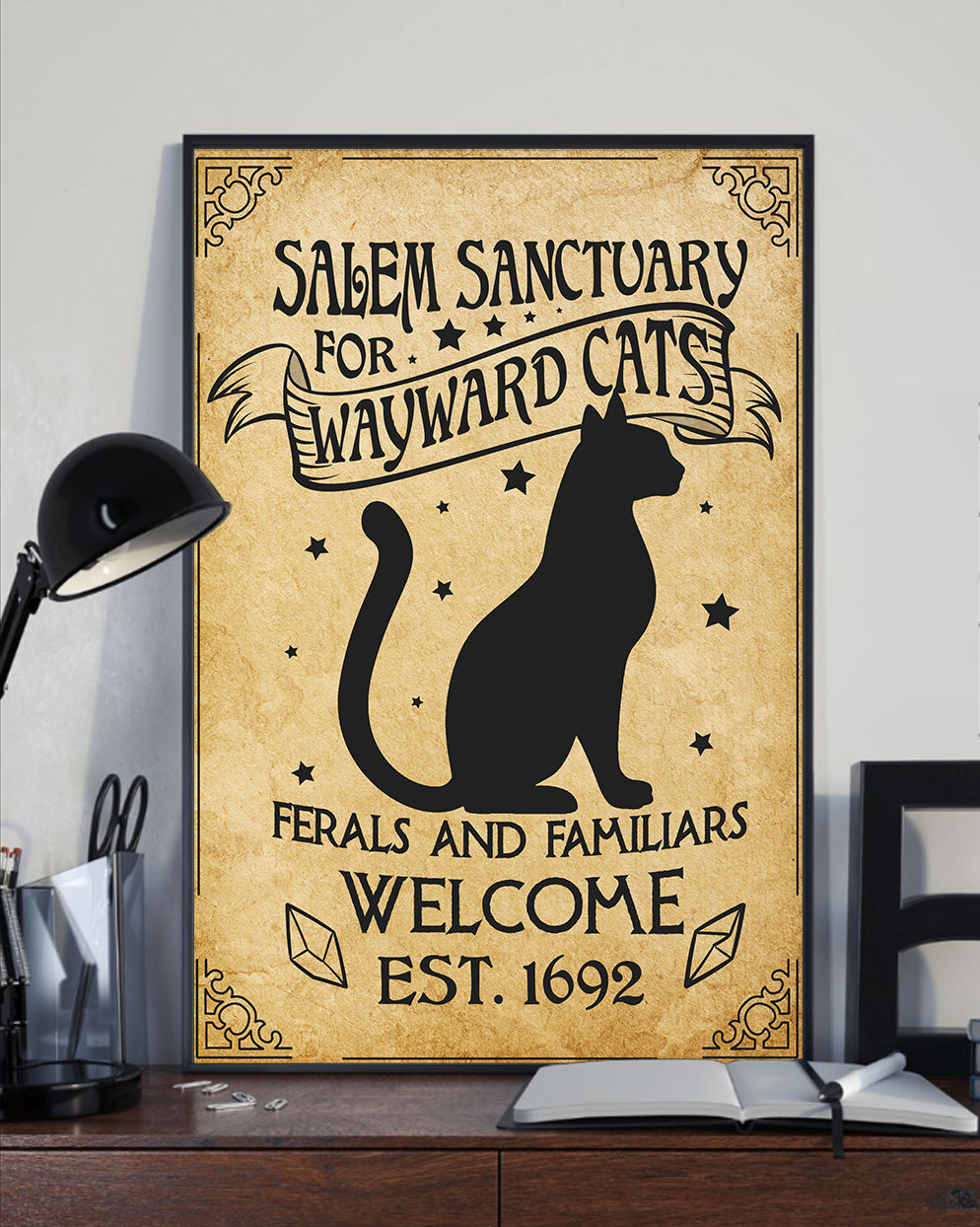 Salem Sanctuary For Wayward Cats Ferals And Familiars Welcome EST. 1692 Poster