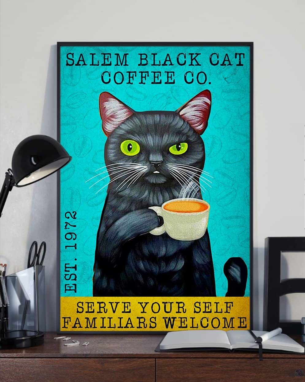 Salem Black Cat Coffee Poster