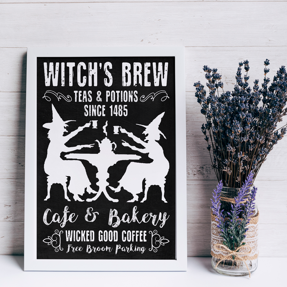 Witch's Brew Free Broom Parking Poster