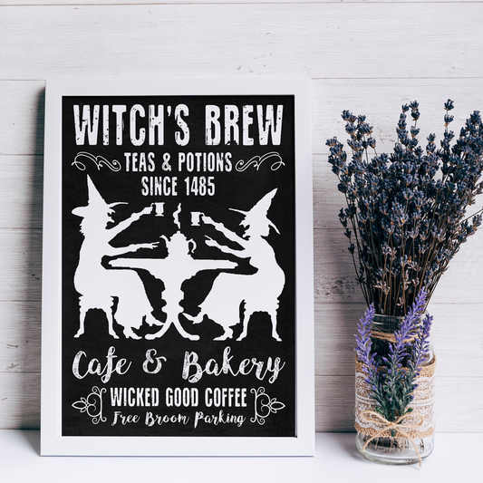 Witch's Brew Free Broom Parking Poster